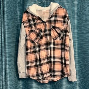 Women’s flannel with Sherpa lined hood